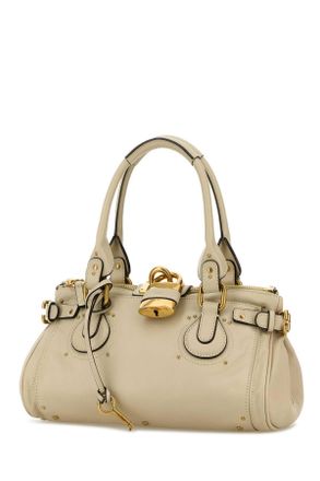 Chlo&eacute; Womens Sand Leather Paddington Shoulder Bag Cloudycream Borse A Mano