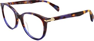 Rag & Bone Rag & Bone Womens 51mm Blue Havana Opticals