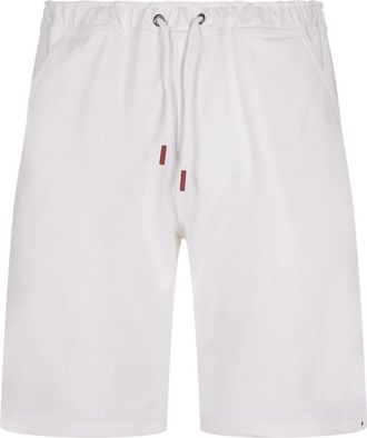 Kiton Stretch Fleece Bermuda Shorts - Heren - Korte Broeken - Wit - 2XL - Katoen - Korte Broeken
