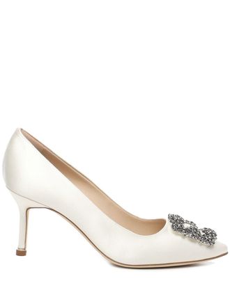 Manolo Blahnik 70 mm Hangisi pumps - Wit