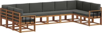 vidaXL Conjunto De Sof&aacute;s De Exterior 10 Uds. Natural Y Antracita Vidaxl