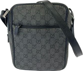 Gucci Pre-owned Cross Body Bags, female, Gray, Size: ONE SIZE Pre-owned Canvas shoulder-bags