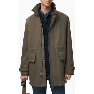 Mango Water Repellent Barn Jacket with Removable Quilted Vest in Olive Green at Nordstrom, Size Medium