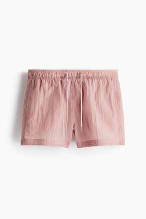 H&M Badeshorts aus gecrinkeltem Nylon - Rosa