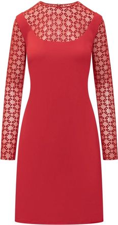 Givenchy Short Dresses, female, Red, Size: XS Dress in Jersey and Monogram 72 Tulle