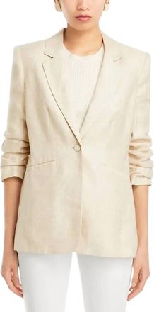Cinq à Sept Tumbled Woven Khloe Blazer In Khaki