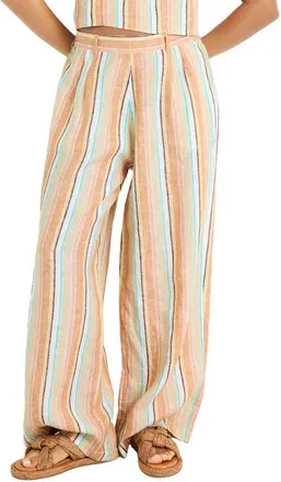 Vitamin A The Getaway Linen Cover-Up Pants in Sand Dunes Stripe at Nordstrom, Size X-Small