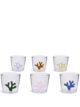 Ichendorf Coral Reef set-of-six assorted tumblers - White