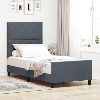 vidaXL Estructura De Cama Gris Oscuro 90 X 190 Cm Terciopelo Vidaxl