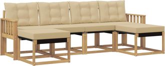 vidaXL Conjunto De Sof&aacute;s De Exterior 6 Uds. Y Beige Vidaxl