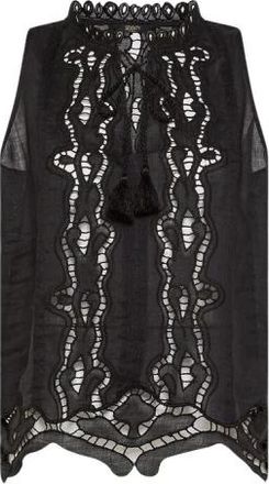 Seventy Top ricamato - Dames - Blouses - Zwart - 2XS - Overhemden