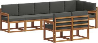vidaXL Conjunto De Sof&aacute;s De Exterior 8 Uds. Natural Y Antracita Vidaxl