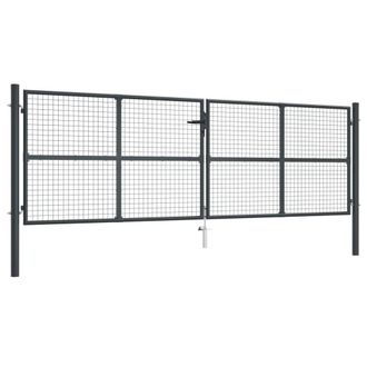 Berkfield Home Mesh Garden Gate Galvanised Steel 400x175 cm Grey