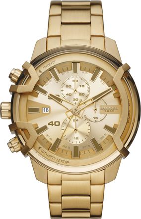 Diesel Mens Griffed Chronograph, Gold-Tone Stainless Steel Watch