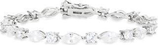 Nordstrom Rack Mixed Cubic Zirconia Tennis Bracelet in Clear- Silver at Nordstrom Rack