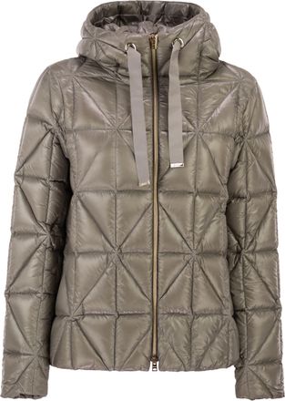 Herno glanzend donsjack met geometrische sterquilting