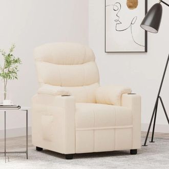vidaXL Sill&oacute;n Reclinable De Tela Crema Vidaxl