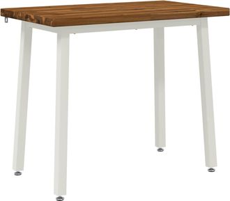 vidaXL 110 X 55 X 75 Cm Madera De Acacia S&oacute;lida Natural Y Blanco Vidaxl