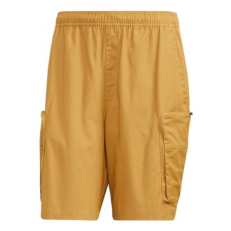 adidas Mens adidas Solid Color Logo Printing Casual Straight Shorts Yellow HM2987