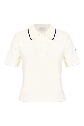 Moncler WOMENS KNITTED POLO Size: L, colour: WHITE