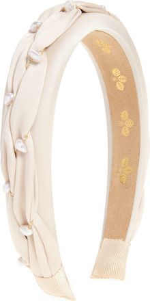 L. Erickson Cressida Faux Pearl Headband in Cream/Pearl at Nordstrom