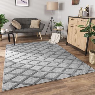 Paco Home Paco Home - Alfombra Salon De Habitacion Pelo Corto Boho Chic Nordica 3d Moderna Gris, 230x340 Cm (de)