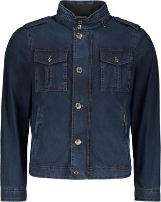 Moorer Ritssluiting Techno Stof Jas - Heren - Spijkerjassen - Blauw - S - Katoen - Jassen