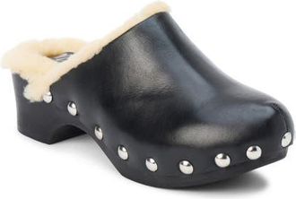 Matisse Footwear Mayfair Faux Shearling Lined Clog in Black at Nordstrom, Size 10