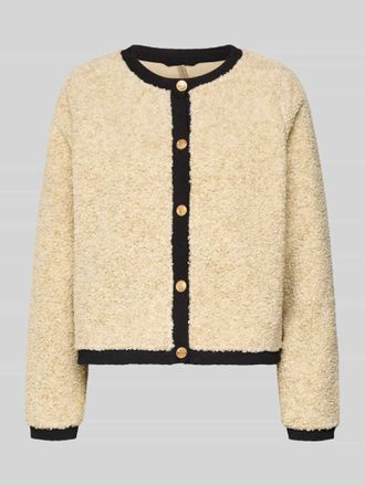Soyaconcept Strickjacke mit Knopfleiste Modell BESSIE in Beige, Gr&ouml;&szlig;e XXL