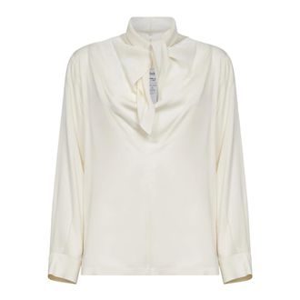 Max Mara Blouses, female, Beige, Size: XS Badia Silk Charmeuse Blouse