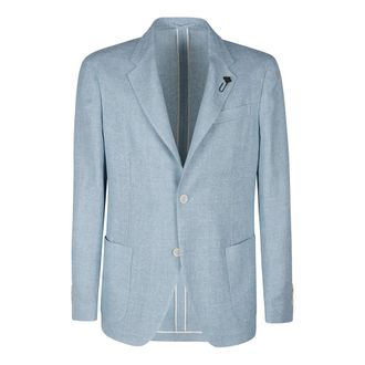 Lardini Jassen, Heren, Blauw, XL, Linnen, Roma Jasje