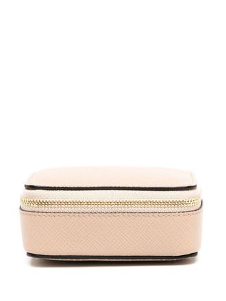 Smythson logo-stamp zip box - unisex - Calf Leather - One Size - Neutrals