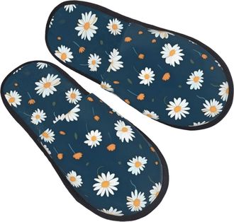 Generic House Shoes Spring Daisy Flower Flowers Soft Womens Slippers Comfortable Plush Hotel Slippers Bedroom Winter L