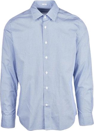 Himon's Sky Blue Micro-Check Cotton Shirt