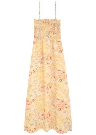 Faithfull The Brand Sorana Floral-printed Woven Midi Dress - Yellow - S (UK8-10 / S)