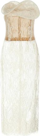 Magda Butrym floral lace midi dress - women - Cotton/Polyamide - 36 - White