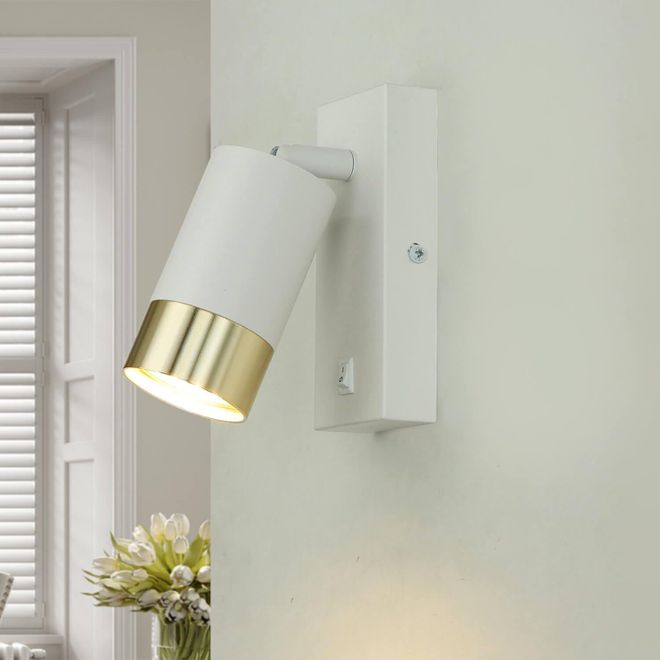 AIZA Wandlampe Mit Schwenkarm & Schalter – Höhe 49 Cm, E27, Gold/schwarz