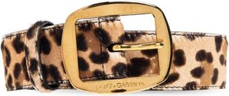 Dolce & Gabbana Riem met dierenmotief - Dames - Riemen - Bruin - 85 CM - Leer - Accessoires