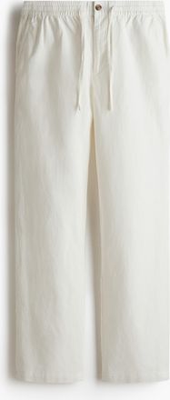 H&M Regular Fit Linen-blend trousers - White