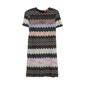 Missoni Short Dresses, female, Black, Size: XS Zig Zag Short Dress