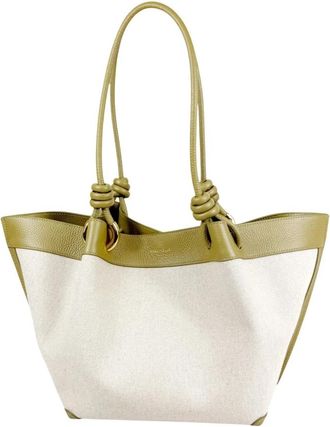 Coccinelle Finn Canvas Schoudertas - Dames - Shoppers - Wit - ONE Size - Leer - Tassen