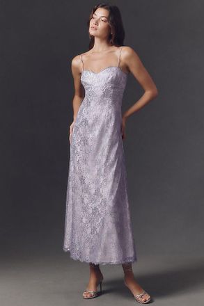 BHLDN Metallic Lace Midi Dress