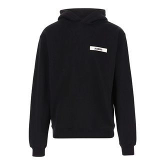 Jacquemus Hoodies, male, Black, Size: M Le Hoodie Gros Grain
