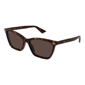 Gucci Square Acetate Sunglasses - female - Gucci - Sunglasses - Brown - 56 MM - Accessories