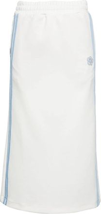 Chocoolate floral-appliqué track skirt - women - Spandex/Elastane/Polyester - M - White