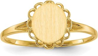 Diamond2Deal 14k Yellow Gold Open Back Signet Ring