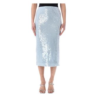 Rotate ROTATE Birger Christensen, Midi Skirts, female, Blue, Size: M Draped Skirt