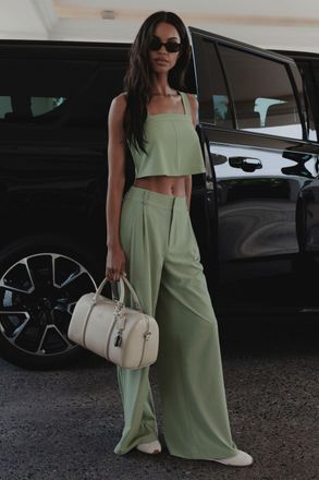 Alo | High-Waist Dreamscape Trouser (Regular) in Dune Grass, Size: Medium