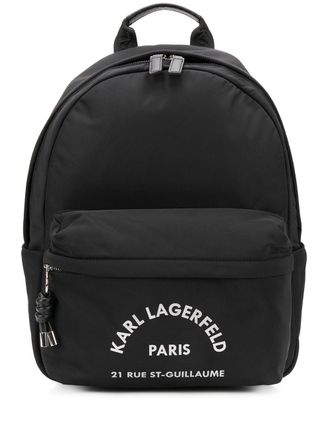 Karl Lagerfeld Rugtas met adresprint - Zwart