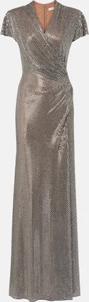 Self Portrait Gathered rhinestone-embellished gown